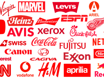 Most famous logos in Red