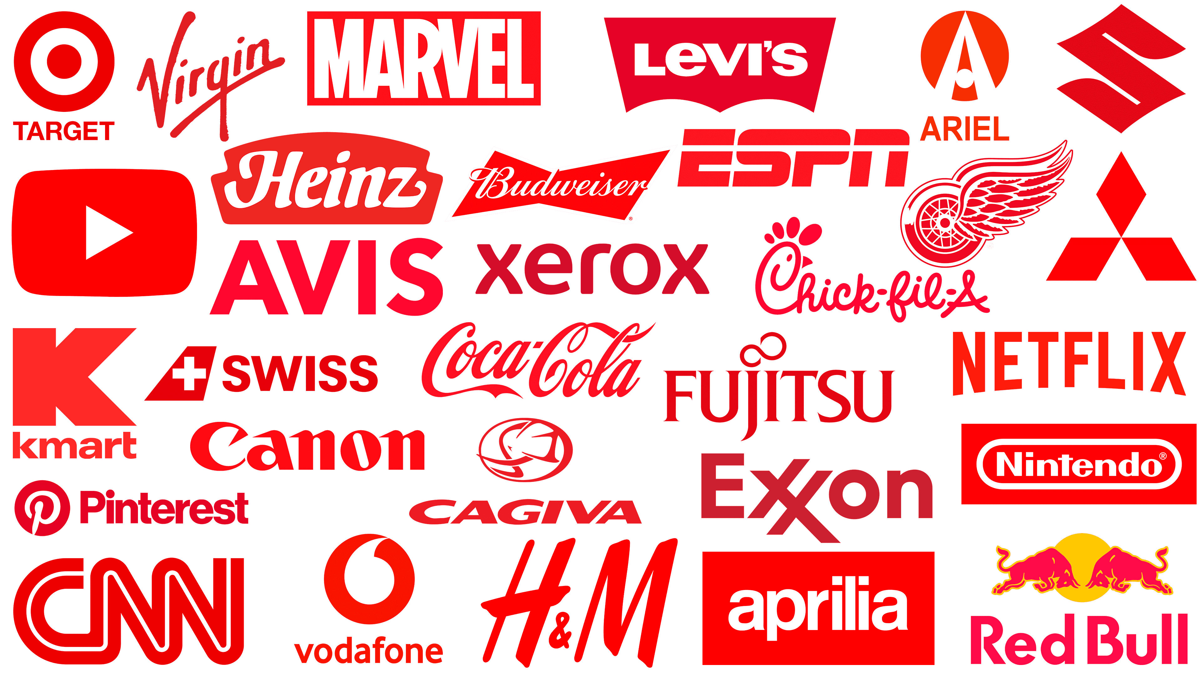 Most famous logos in Red