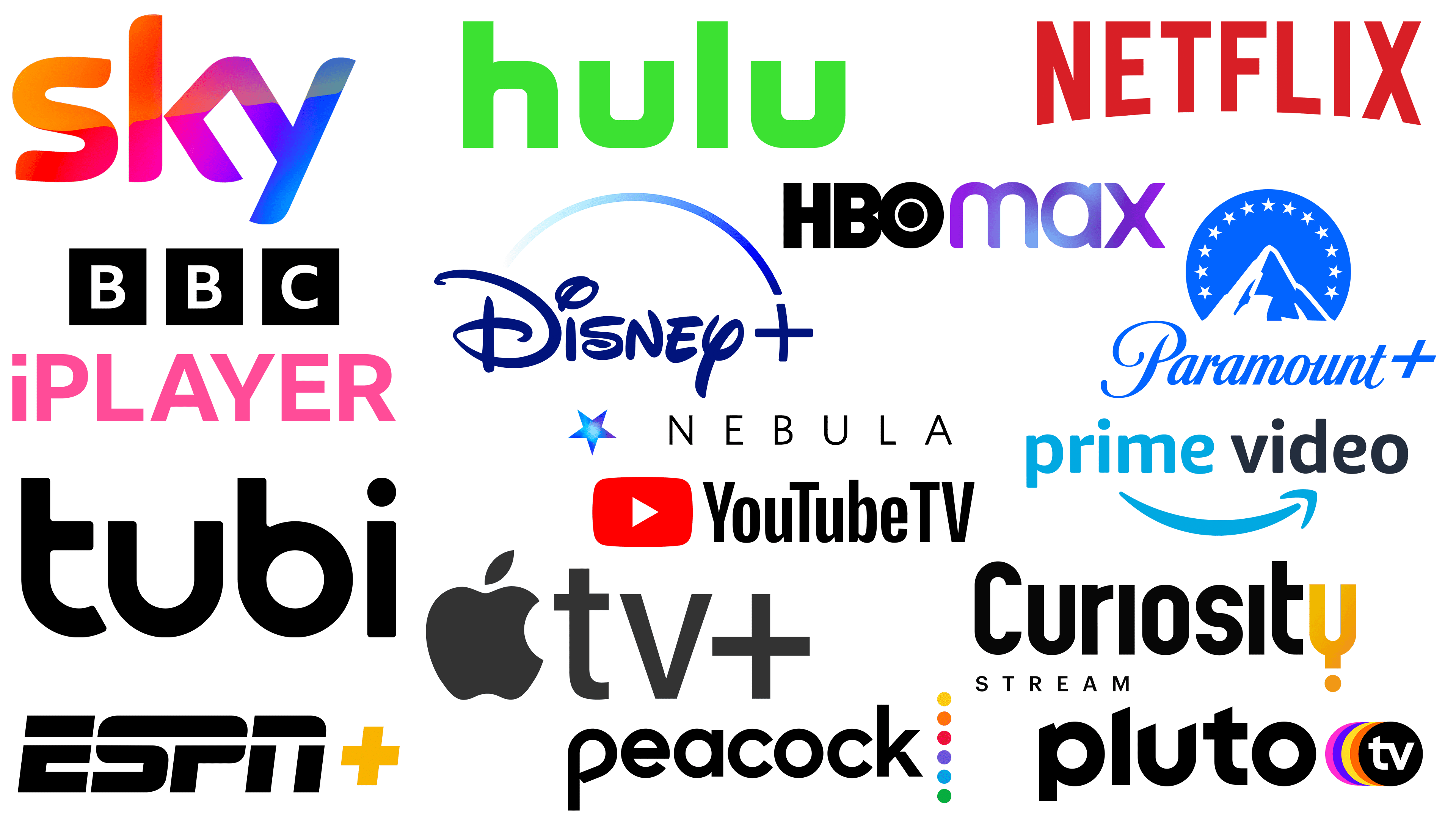 TV streaming service logos The worlds most popular streaming services and their logos