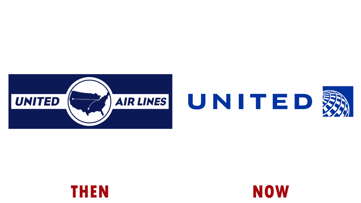 United Airlines Logo then and now